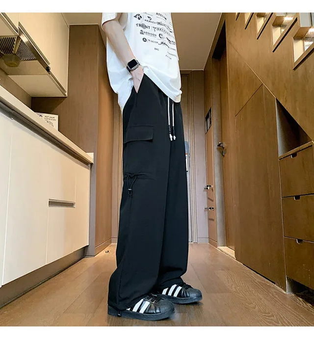 Maroon Quick - Dry Ice Silk Men's Summer Cargo Pants Detail