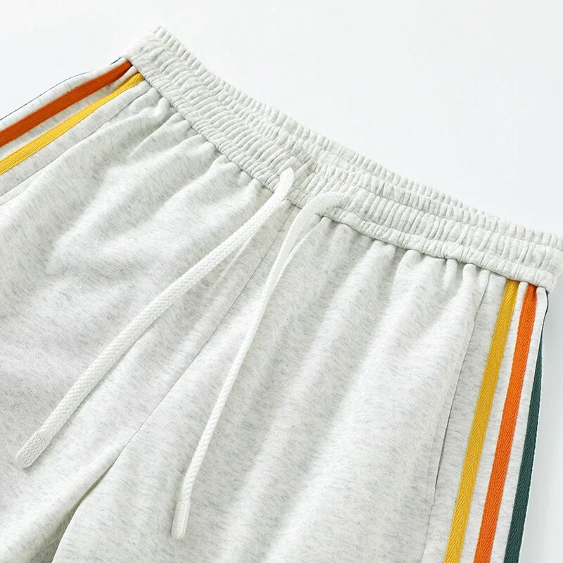 Men's Summer Basketball Shorts with Rainbow Ribbon Stripe