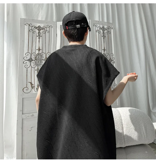 Men's Summer Loose Jacquard Sleeveless Set Detail