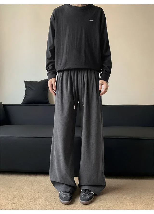 Khaki Wide-Leg Sport Pants Detail