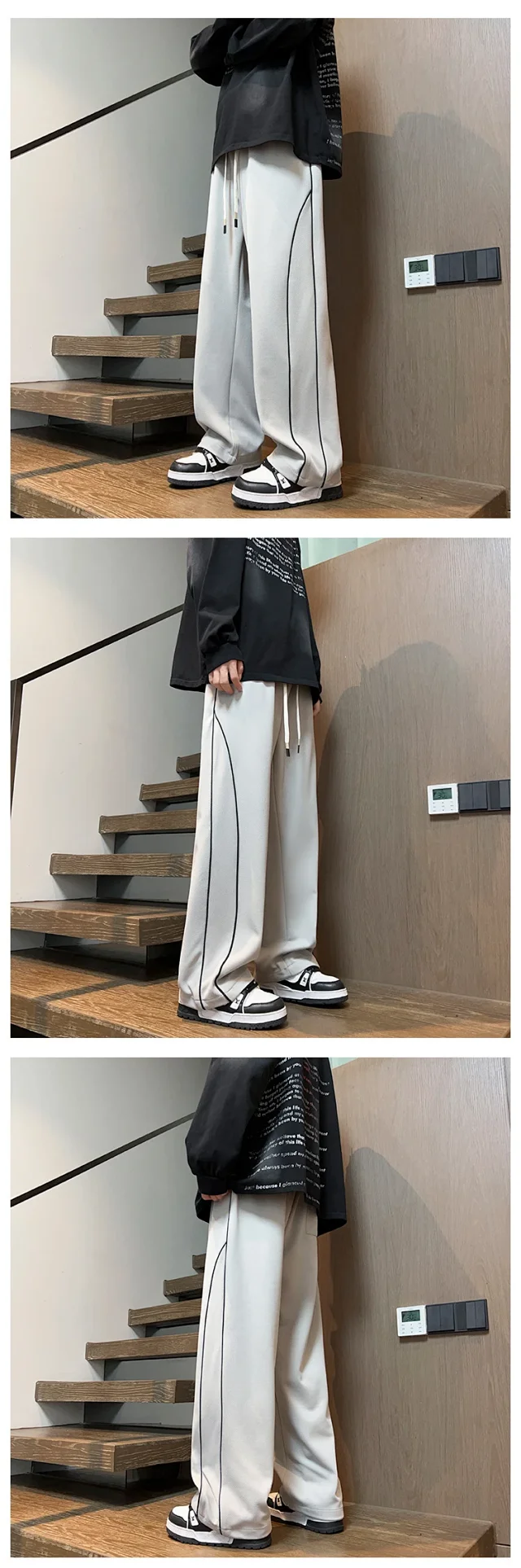 Men's Vintage Striped Joggers Detail