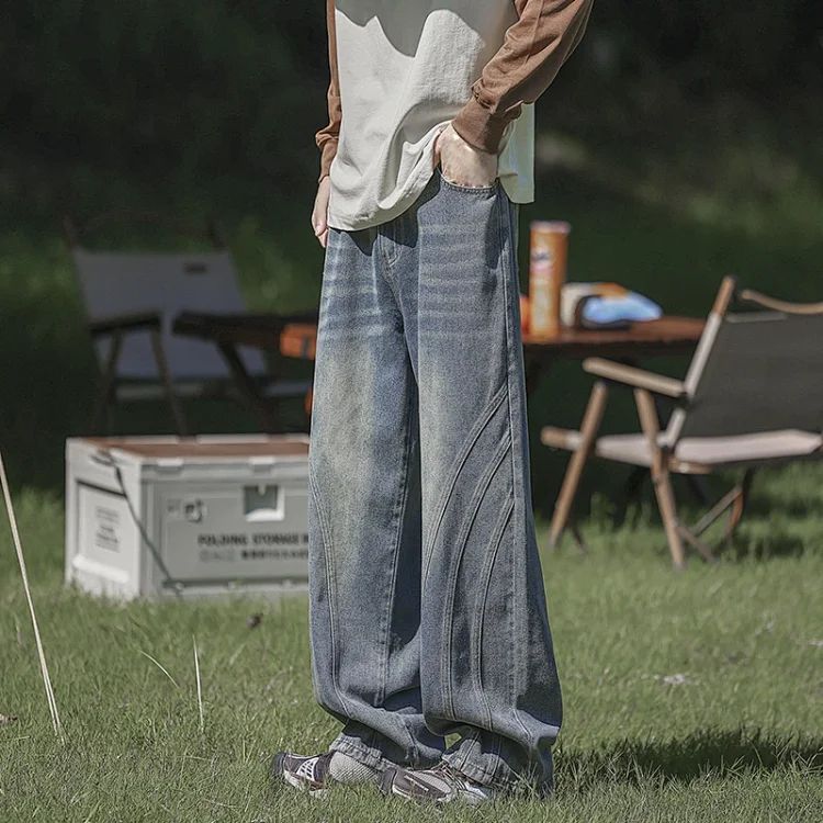 Men's Loose Straight Wide-Leg Jeans