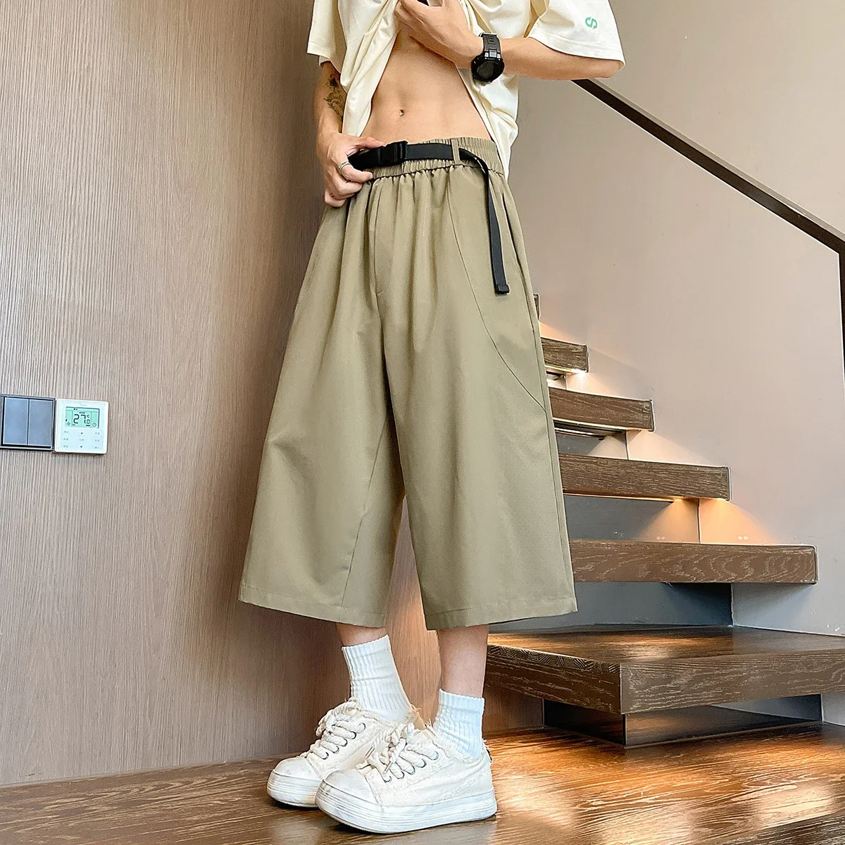 Men's Summer Mesh Pants with Belt