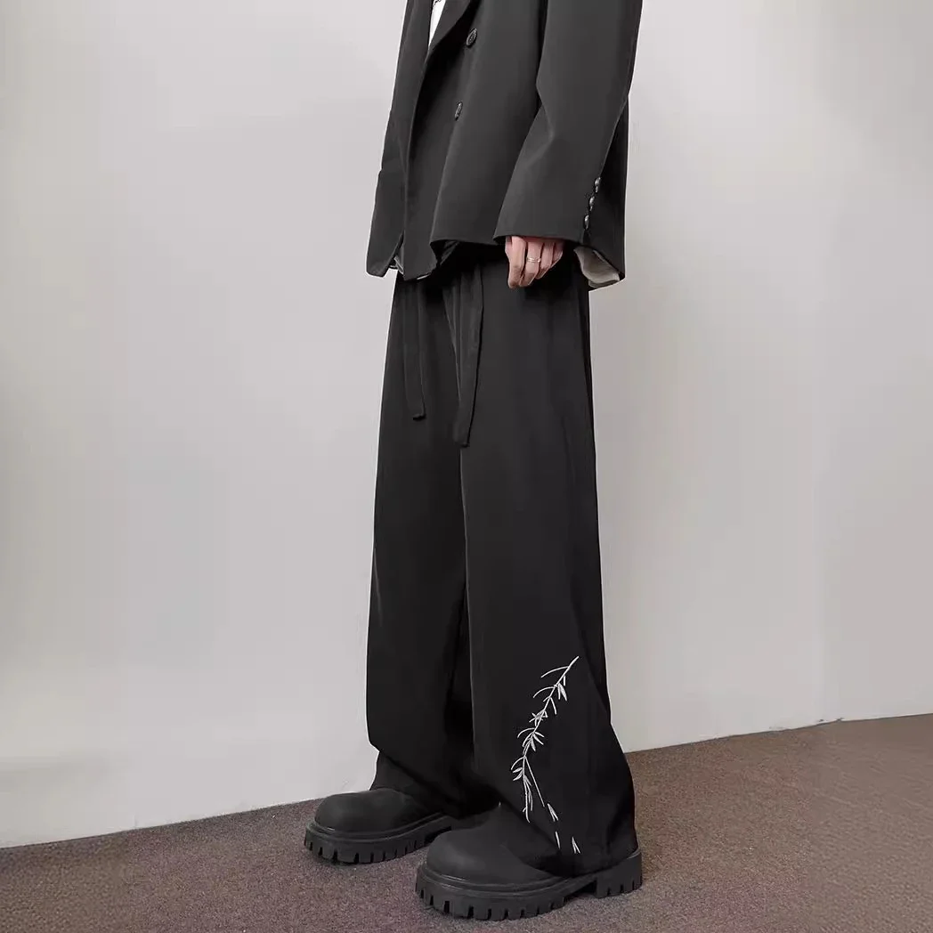 White Loose Wide-Leg Trousers for Men