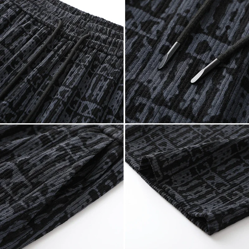 Men's Corduroy Straight Pant with Digital Print