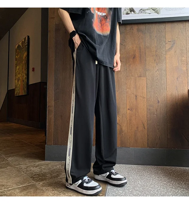 Men's Summer Loose Straight Leg Pants Detail