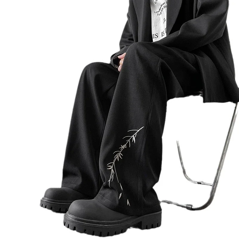 White Loose Wide-Leg Trousers for Men