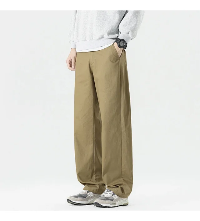 Autumn Men's Retro Japanese Straight Cargo Pants Detail