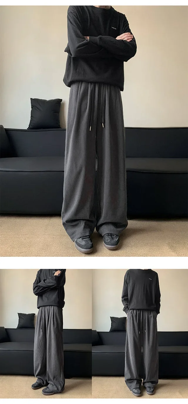 Khaki Wide-Leg Sport Pants Detail