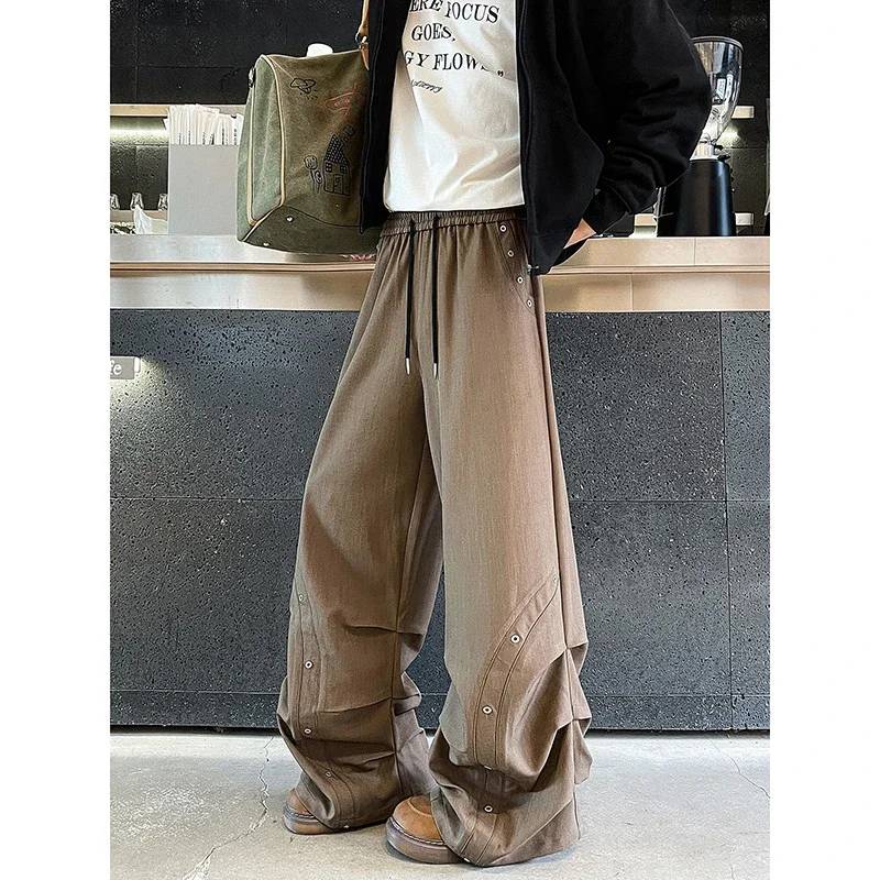 American Retro Rivet Straight Casual Pants
