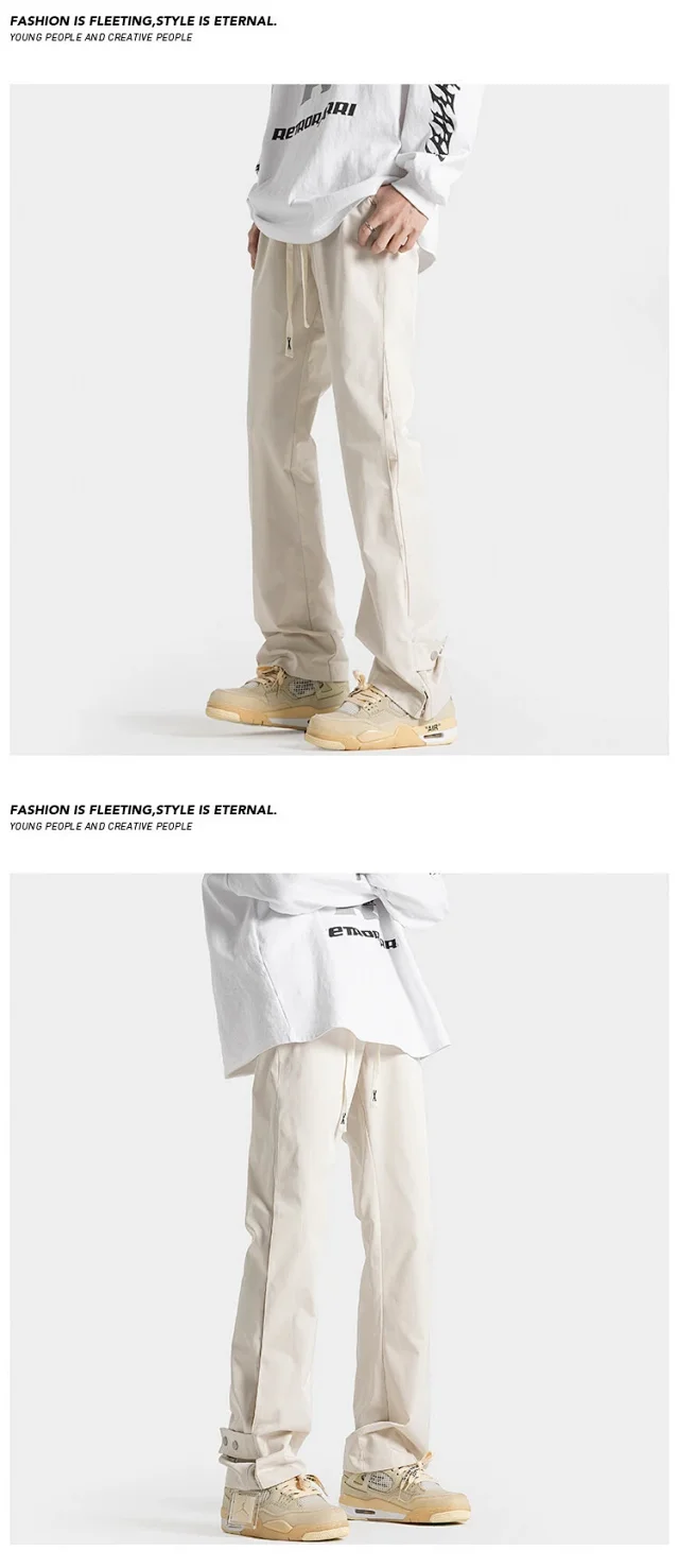 Oversize Men's Micro-flared Cargo Pants Detail