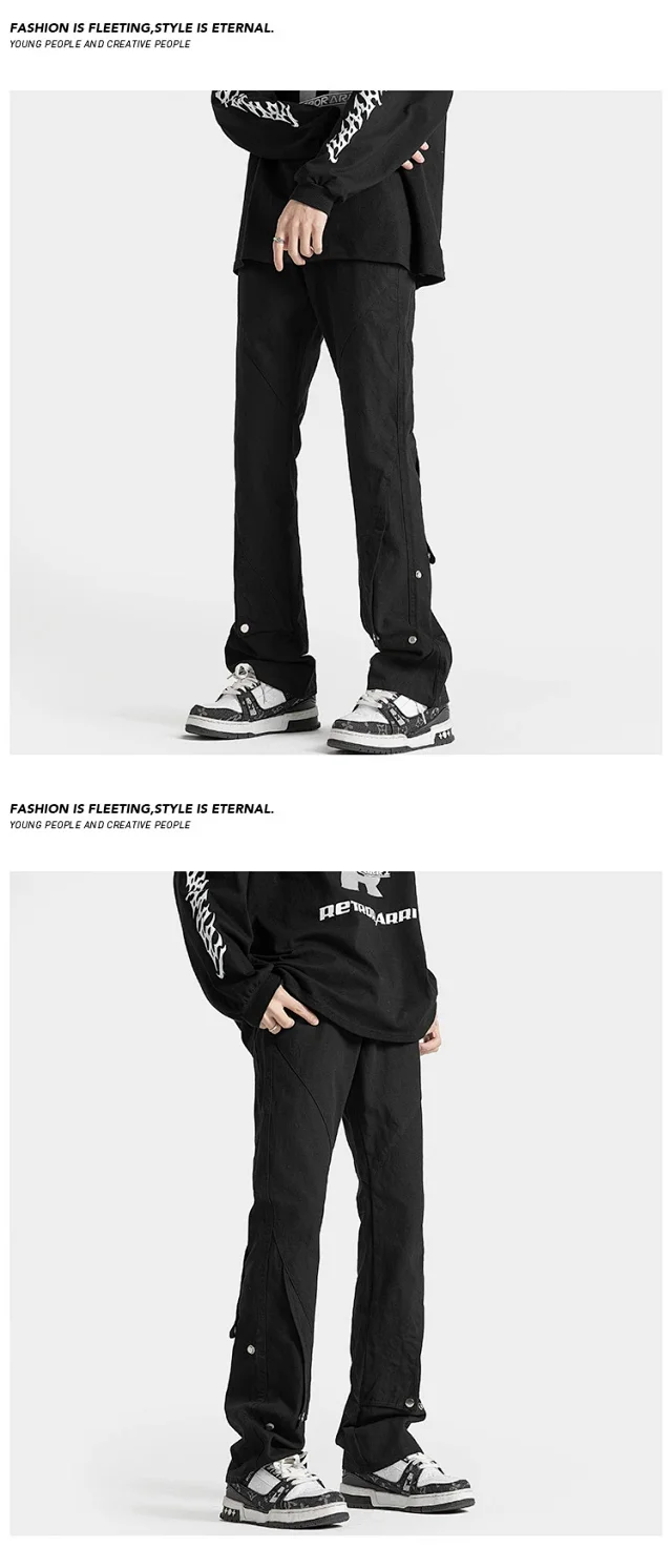 Cleanfit Men's Spring Euro - American Vibe Straight Cargo Pants Detail