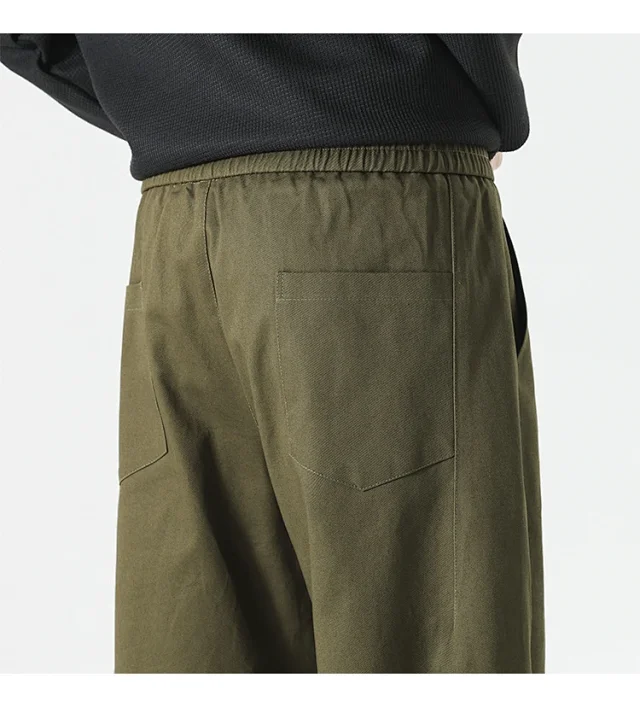 Autumn Men's Retro Japanese Straight Cargo Pants Detail