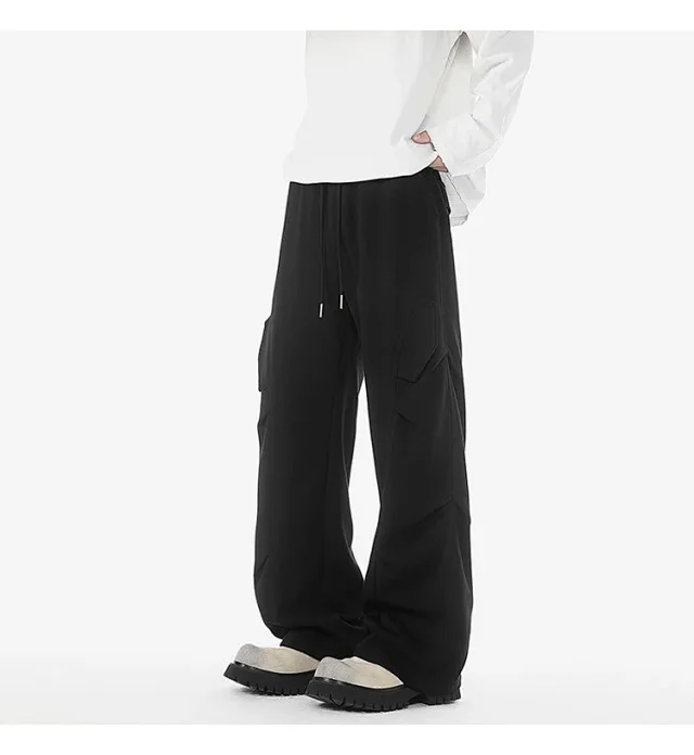 American Heavyweight Grey Pleated Sweatpants Detail