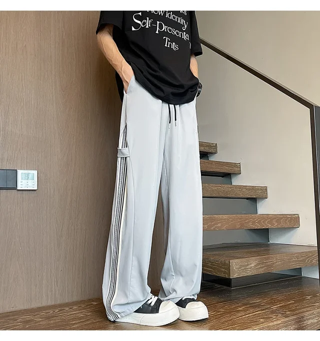 Men's 2025 Summer Ice Silk Wide - Leg Pants Detail