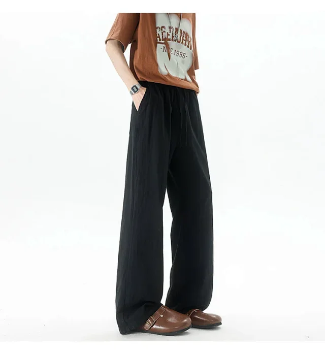 Men's Summer Linen-Cotton Loose Trousers (2m) Detail