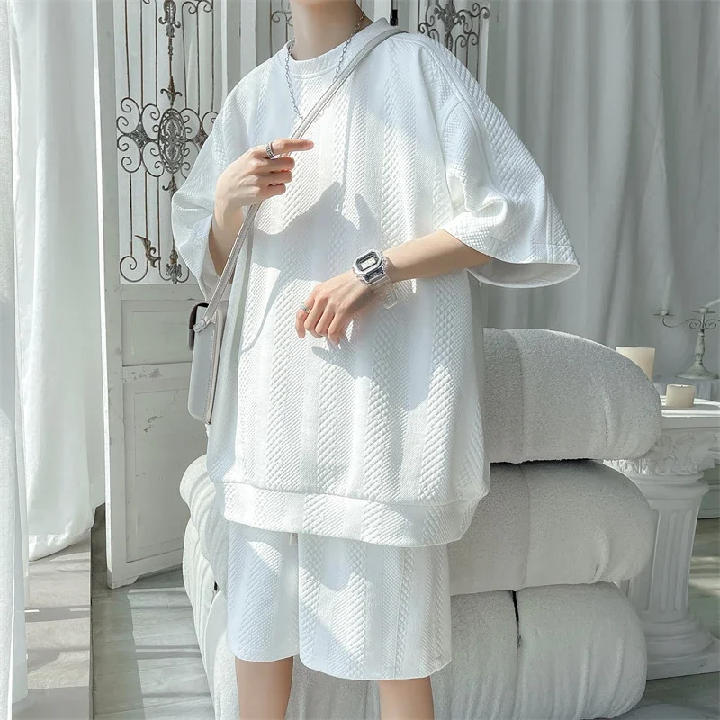Summer Loose Jacquard Men's Sport Set