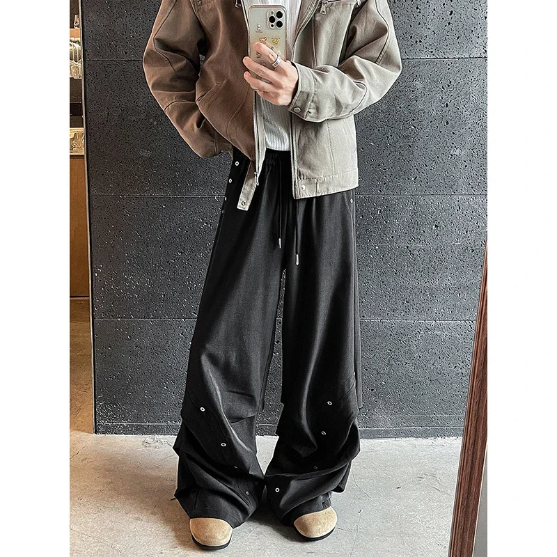 American Retro Rivet Straight Casual Pants