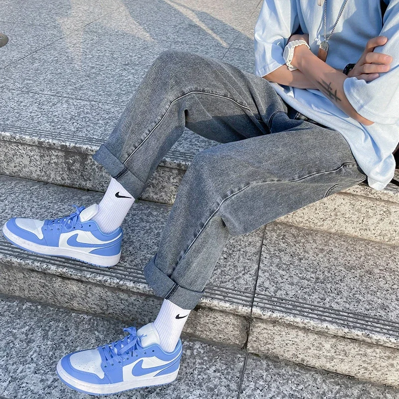 Men's Loose Straight Fleece Jeans
