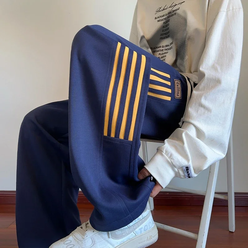 Men's Heavy - Stripe Straight - Leg Trousers