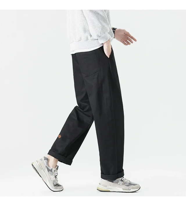 Autumn Men's Retro Japanese Straight Cargo Pants Detail