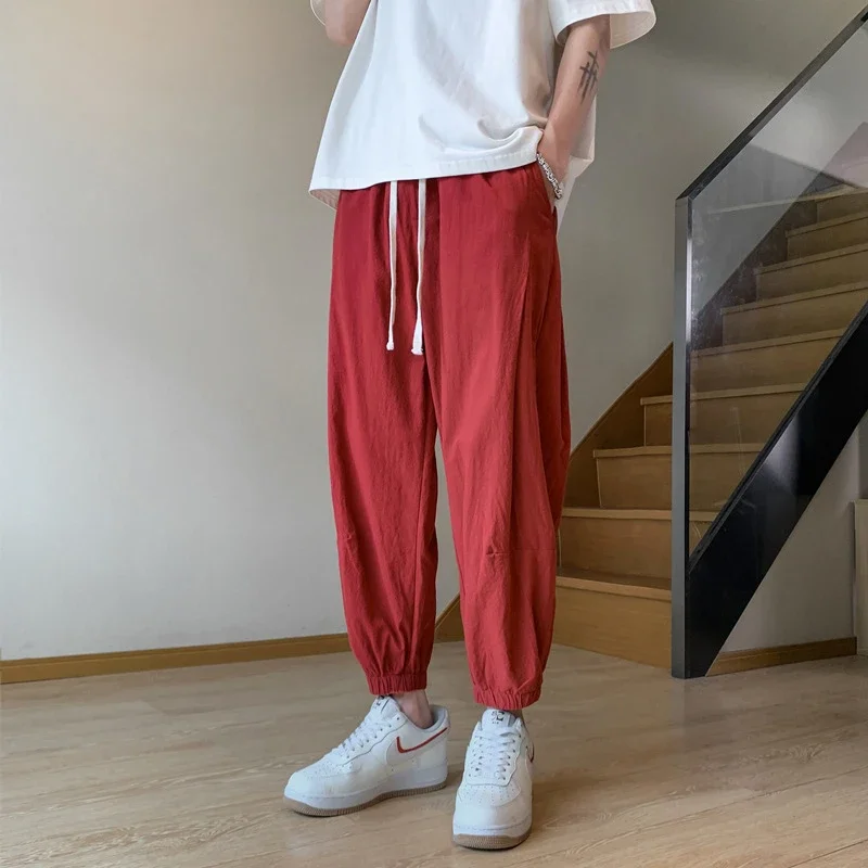 Men's Oversize Spring Retro Ice Silk Wide Leg Pants