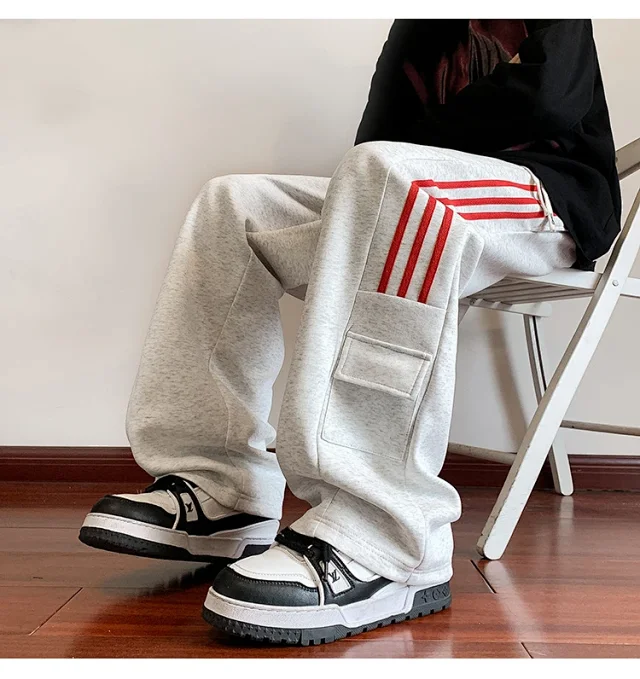 Men's Retro Striped Hiphop Pants Detail