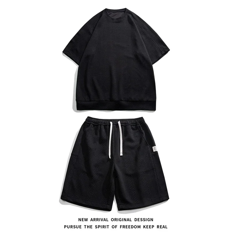 Summer Loose Jacquard Men's Sport Set