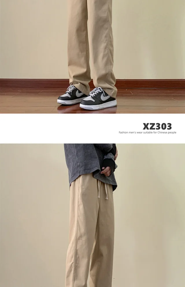 Men's Spring/Fall Cotton Straight Breathable Cargo Pants Detail