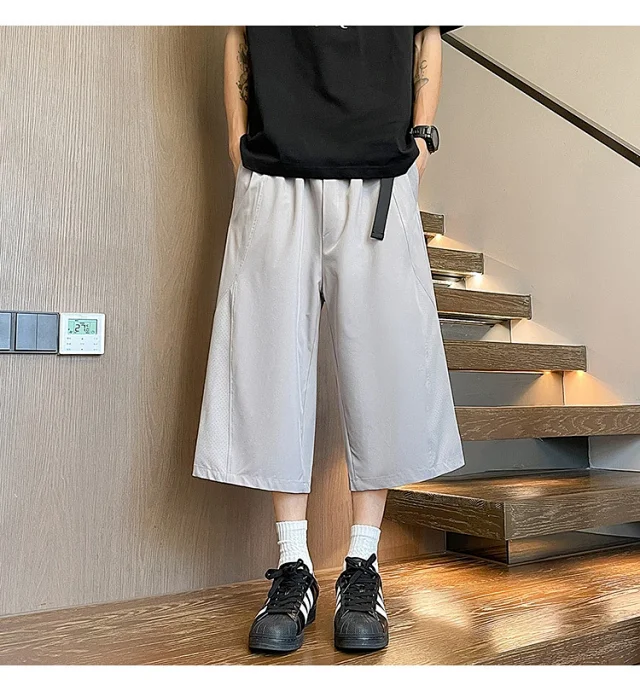 Men's Summer Mesh Pants with Belt Detail