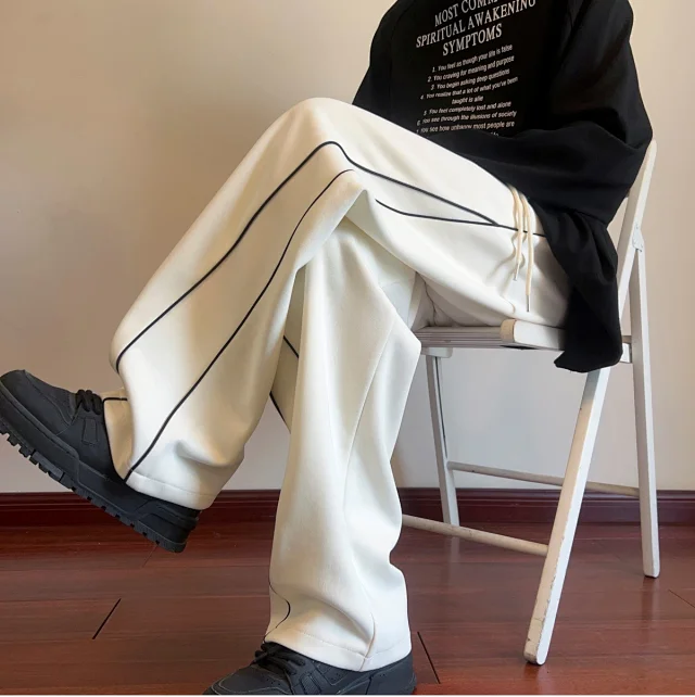 Oversize Japanese Stripe Linen Pants Detail