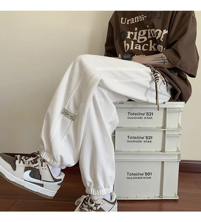 Men's Spring Autumn Waffle Casual Pants Detail