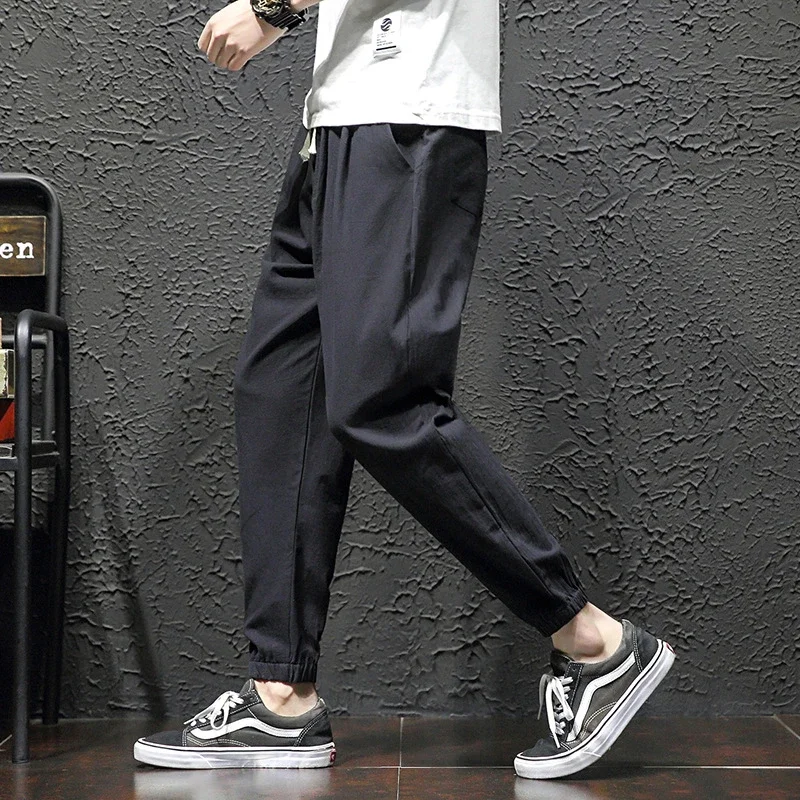 K801 Men's Spring Sporty Wide-Leg Linen Pants