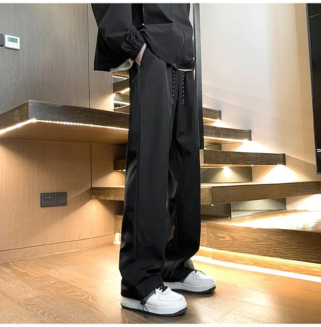 Men's Spring Hiphop Straight Cargo Pants Detail