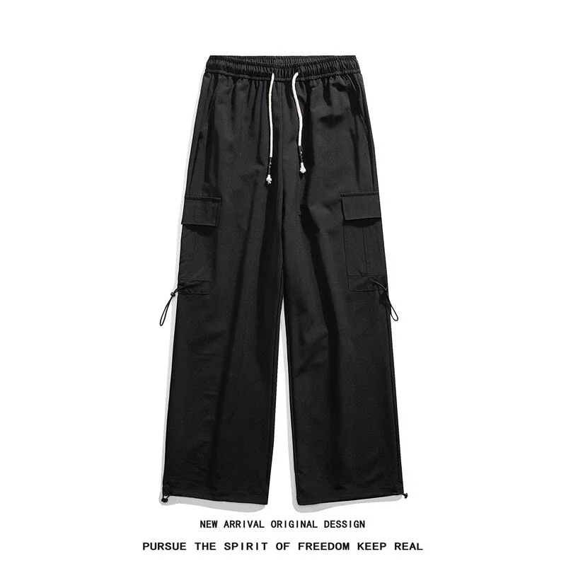 Wine Red Quick - Dry Ice Silk Men's Summer Casual Pants