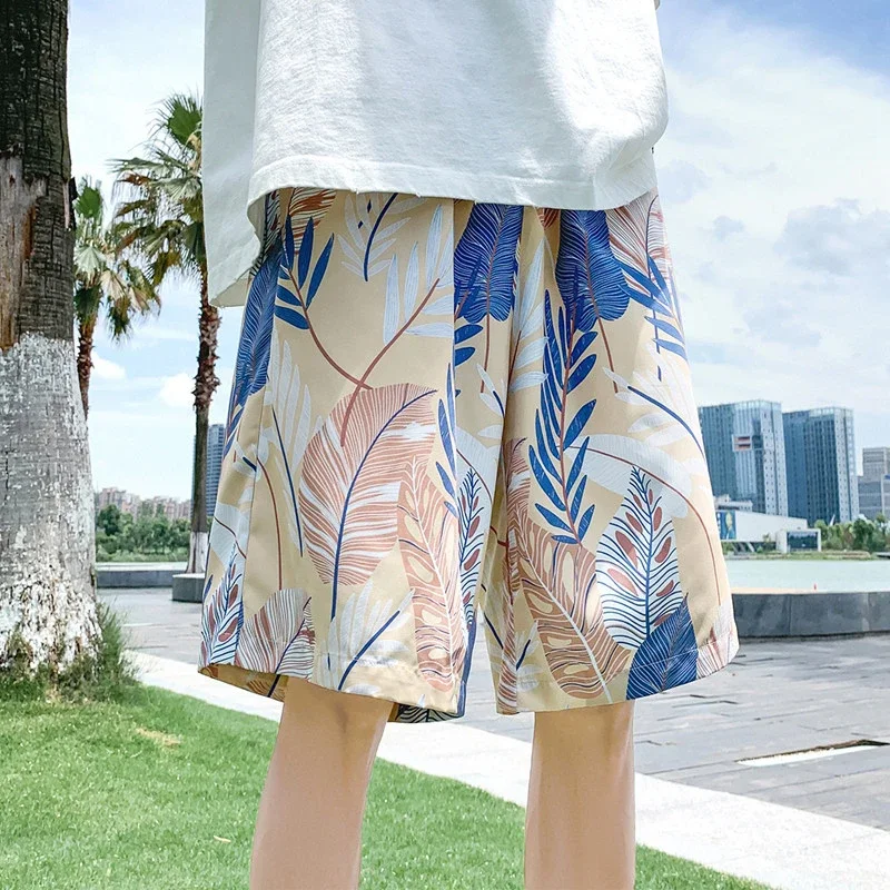 Men's Summer Thin Ice Silk Quick-dry Beach Pants
