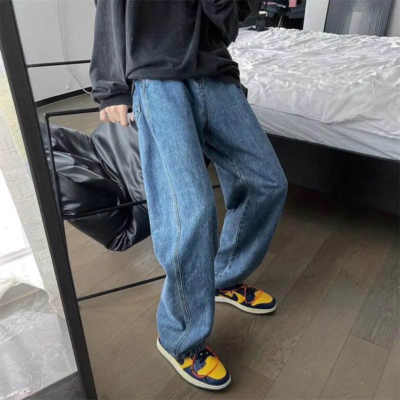Retro Hong Kong Style Men's Loose Wide - leg Oversize Pants