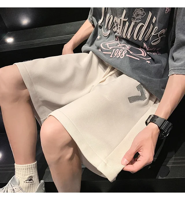 Embroidered American Shorts Men's Summer Detail
