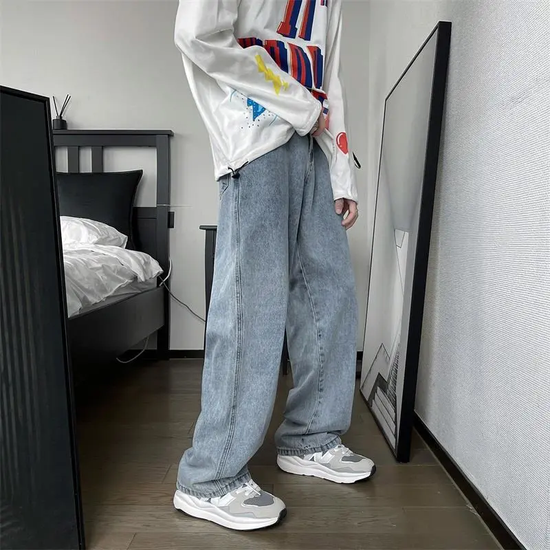 Retro Hong Kong Style Men's Loose Wide - leg Oversize Pants