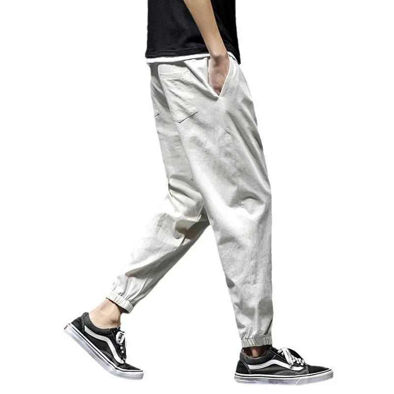 K801 Men's Spring Sporty Wide-Leg Linen Pants