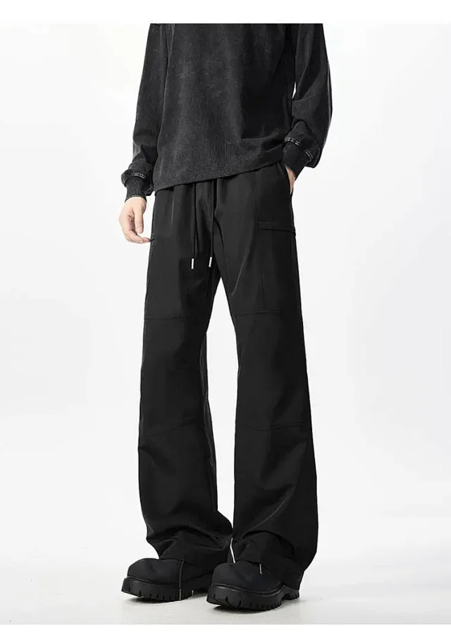 Beige Retro Cargo Pants - Men's Autumn New Detail