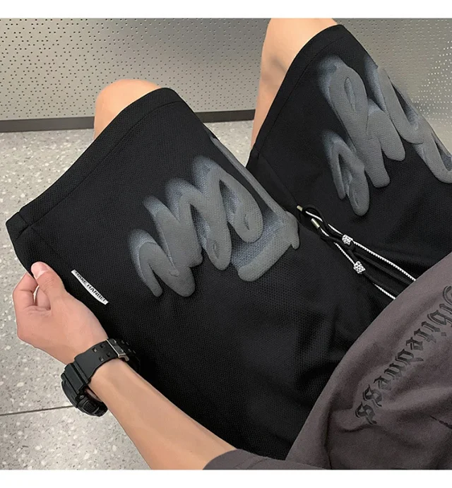 2025 Men's Foam Print American Shorts Detail