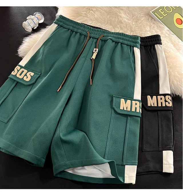 Men's Summer Retro Stripe Basketball Shorts Detail