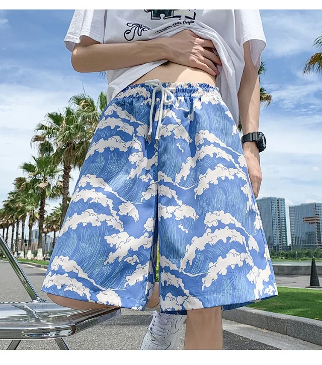 Men's Summer Ice Silk Quick-Dry Beach Shorts Detail