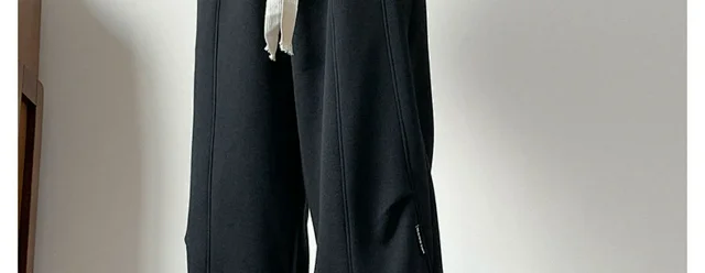Men's Spring Vintage Khaki Oversize Sweatpants Detail