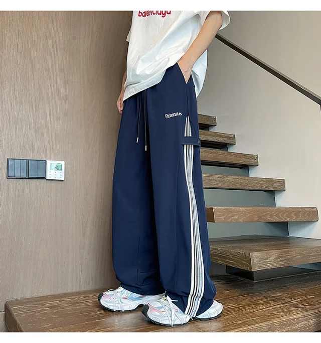 Men's 2025 Summer Ice Silk Wide - Leg Pants Detail
