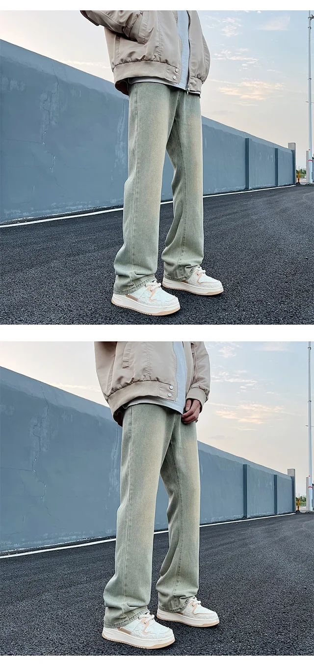 Men's Spring Vintage Straight Cargo Jeans Detail