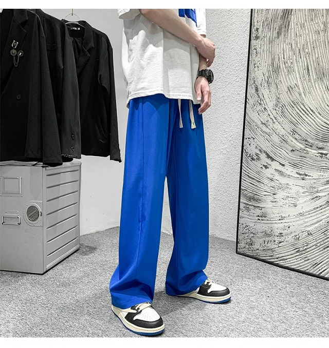 Men's Summer Ice Silk Casual Pants (Plus Size, Drawstring, Loose, High Street Style) Detail