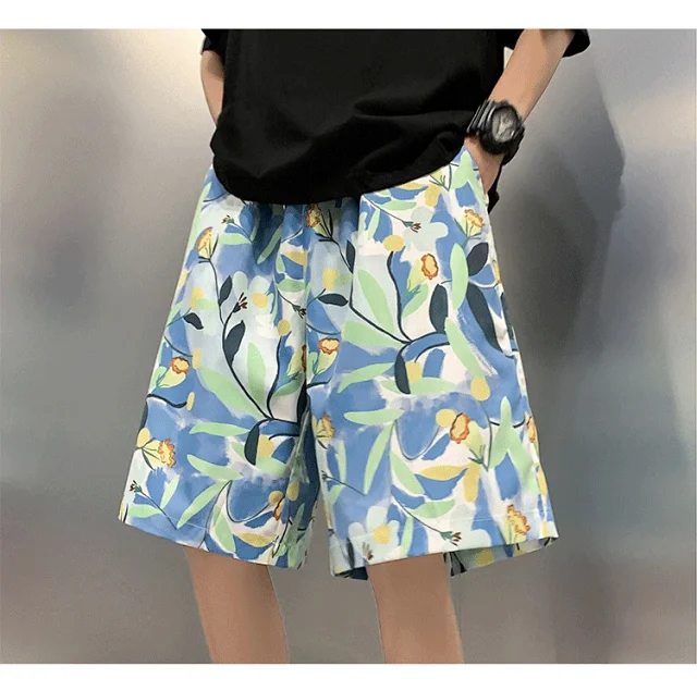 Men's Summer Thin Quick-dry Trendy Floral Beach Shorts Detail