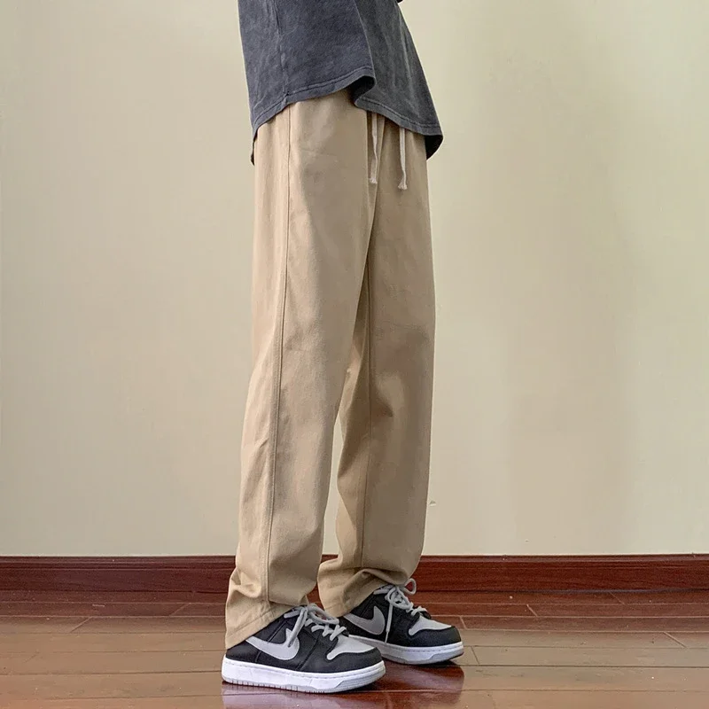 Men's Spring/Fall Cotton Straight Breathable Cargo Pants